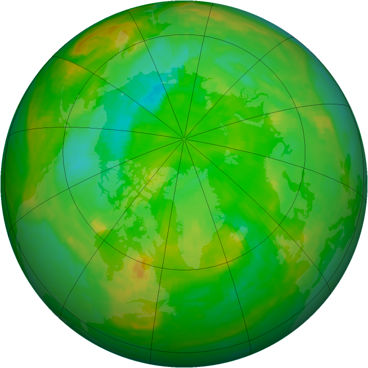 Arctic ozone map for 09 July 1989